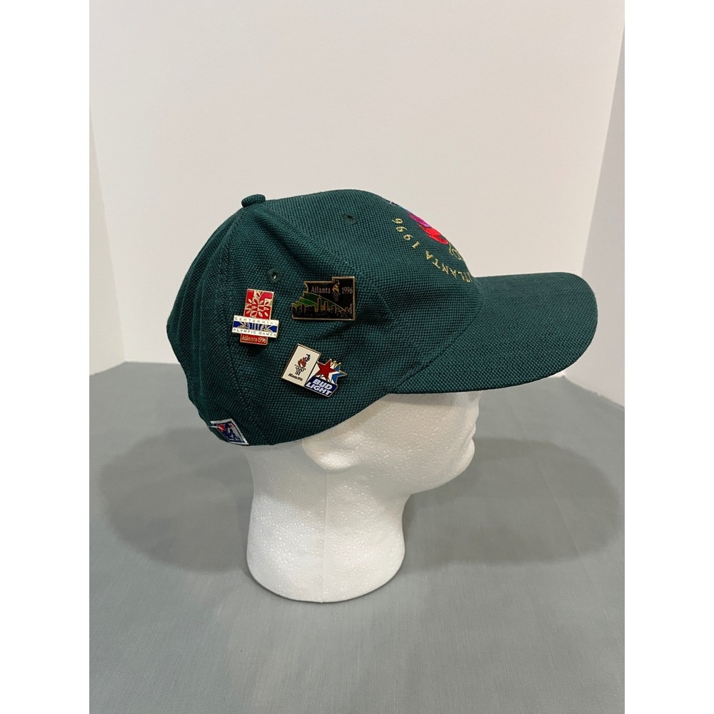 The Game Atlanta 1996 Olympics Hat Mens OSFA Green Vintage Snapback With Pins - Picture 2 of 9